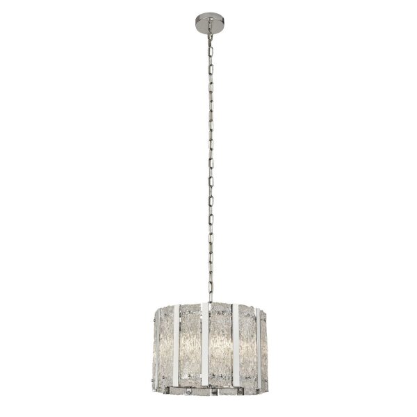 Runde Hängelampe Regenglas Metall E14 Ø39 cm Modern