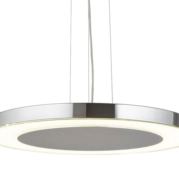 Stylische LED Pendelleuchte Metall Glas Ø50 cm in Chrom