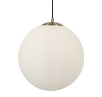 Wohnliche Hängelampe Glas Metall in Messing E27...