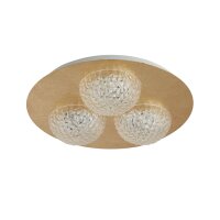 LED Einbaustrahler in Gold Metall Ø35 cm 6 W...
