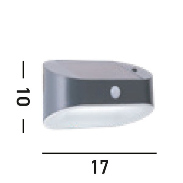 LED Wandlampe Solar Bewegungssensor Metall IP44 Outdoor