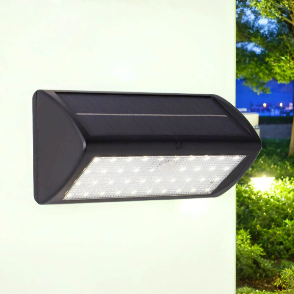 LED Wandleuchte Solar Schwarz 5 W IP44 Bewegungsmelder