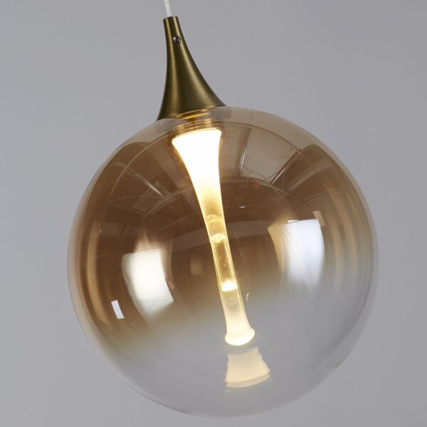 LED Pendelleuchte Metall Glas 120 cm 3000 K 5-flammig