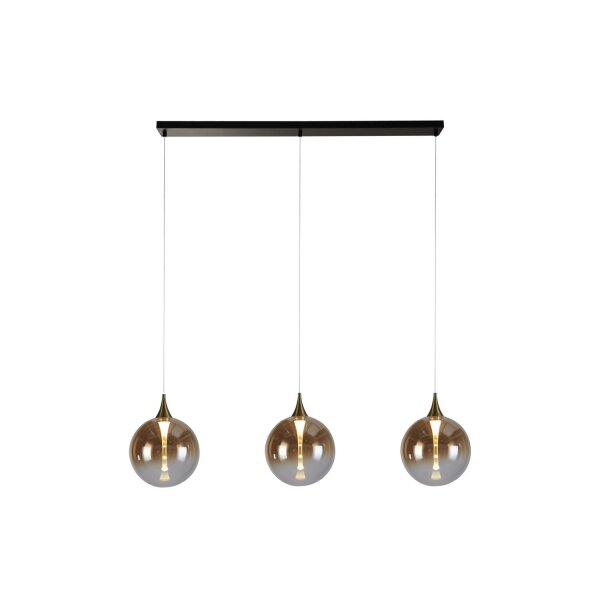 LED Hängelampe Glas 68 cm 83000 K Schwarz Bernstein