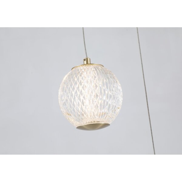 LED Pendelleuchte Metall 21 W Ø30 cm 5-flmg in Messing