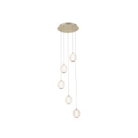 LED Pendelleuchte Metall 21 W &Oslash;30 cm 5-flmg in Messing