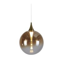 LED H&auml;ngelampe Glaskugel &Oslash;16 cm 5 W Schwarz Bernstein