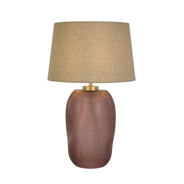 Blendarme Tischlampe Glas Stoff 37 cm Pink Natur E27