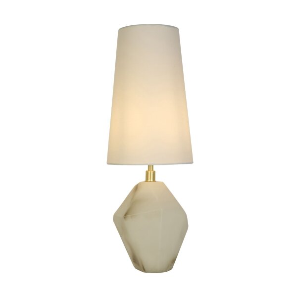 Blendarme Tischlampe Harz Stoff 55,5 cm wohnlich Weiß
