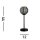 Dekorative Tischleuchte Glas Metall 32 cm Schwarz Chrom