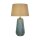 Tischlampe Stoff Glas E27 37 cm Blau Natur wohnlich