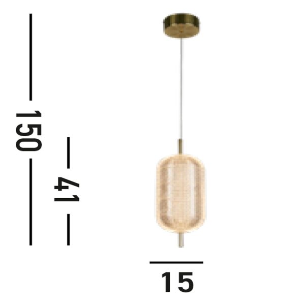 LED Hängelampe Metall in Messing 20 W 1845 lm Ø15 cm