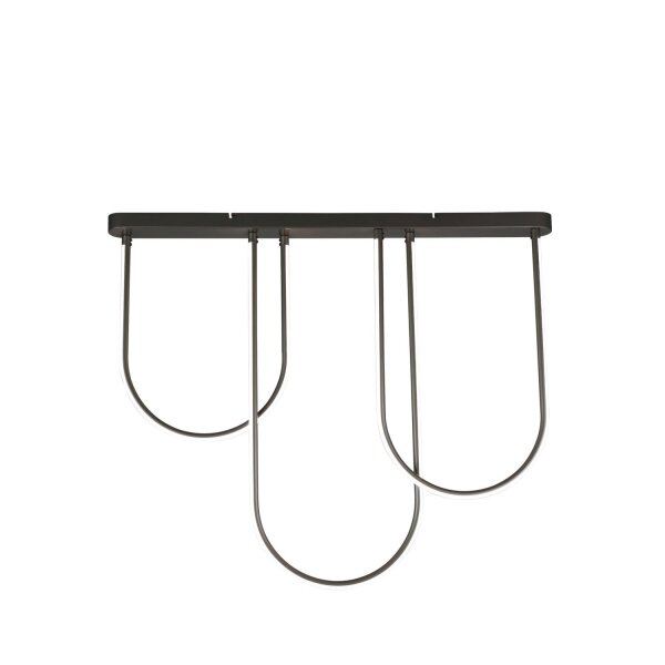 LED Deckenlampe Metall Bögen Modern 110 cm 35 W Schwarz