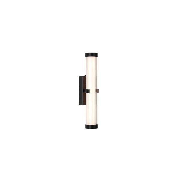 LED Wandlampe Metall Glas IP44 H:32,5 cm Schwarz Weiß