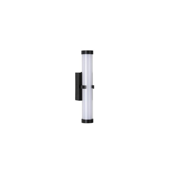 LED Wandlampe Metall Glas IP44 H:32,5 cm Schwarz Weiß