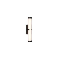 LED Wandlampe Metall Glas IP44 H:32,5 cm Schwarz Weiß