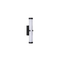 LED Wandlampe Metall Glas IP44 H:32,5 cm Schwarz Weiß
