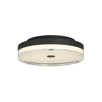Runde LED Deckenlampe Schwarz Metall 858 lm warmwei&szlig;