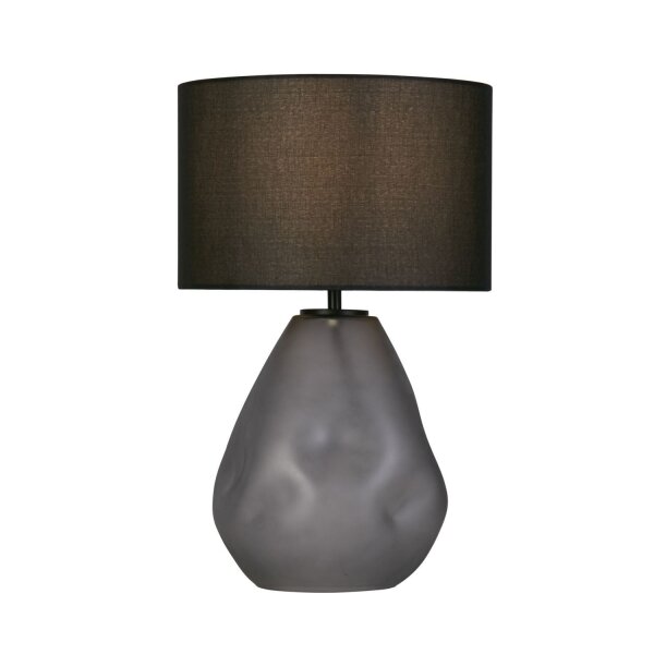 Blendarme Tischleuchte Glas Stoff 44,5 cm E27 Schwarz