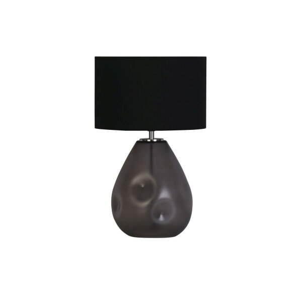 Blendarme Tischleuchte Glas Stoff 44,5 cm E27 Schwarz