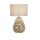 Tischlampe Stoff Glas blendarm 44,5 cm Champagner Weiß