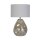 Tischlampe Stoff Glas blendarm 44,5 cm Champagner Weiß