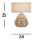 Tischlampe Stoff Glas blendarm 44,5 cm Champagner Weiß