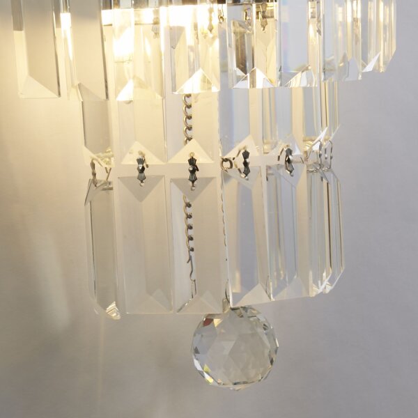 Wandlampe Glas Metall Modern H:30 cm E14 IP44 in Chrom
