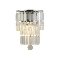 Wandlampe Glas Metall Modern H:30 cm E14 IP44 in Chrom
