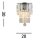 Wandlampe Glas Metall Modern H:30 cm E14 IP44 in Chrom