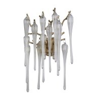 Wandleuchte Glas Metall in Gold H:42 cm G9 2-flammig