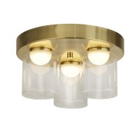 Kleine LED Deckenleuchte Glas Metall Ø30 cm IP44...