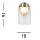 Kleine LED Wandlampe Glasschirm Metall T:16 cm IP44 6 W