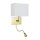 Wandlampe Stoffschirm blendarm H:26 cm Lesearm flexibel