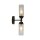 Up Down Wandleuchte Schwarz Metall Glas G9 IP44 H:37 cm