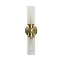 Up Down Wandlampe in Messing Metall Glas IP44 H:37 cm