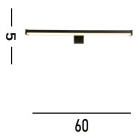 Schwarze LED Spiegelleuchte Aluminium IP44 12 W 60 cm