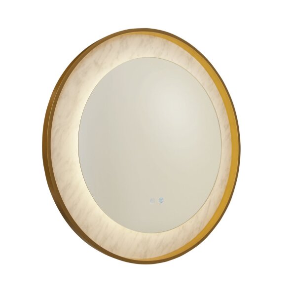 LED Wandleuchte dimmbar in Gold Weiß Touch IP44 Ø80 cm