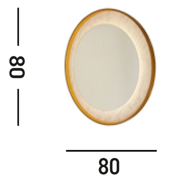 LED Wandleuchte dimmbar in Gold Weiß Touch IP44 Ø80 cm