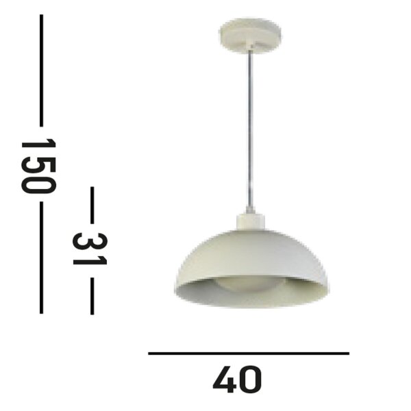 Pendelleuchte Loft E27 bis 60 W Ø25 cm Metall in Creme