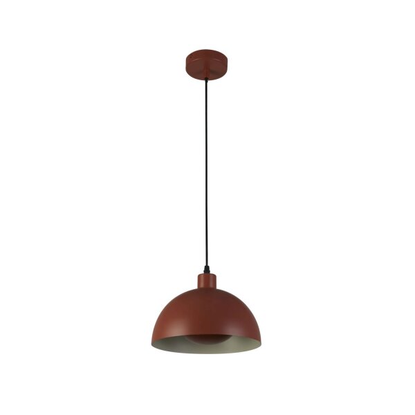 Hängelampe Loft E27 Ø25 cm rund Metallschirm in Orange
