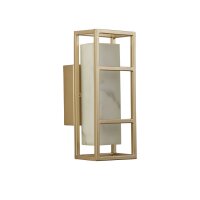 LED Wandleuchte Harz Stahl IP44 H:25 cm in Gold Weiß