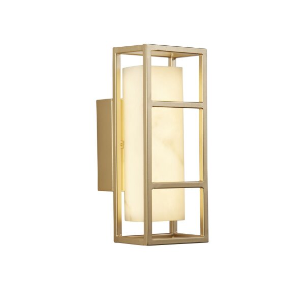 LED Wandlampe Harz Stahl IP44 3000 K in Gold Weiß