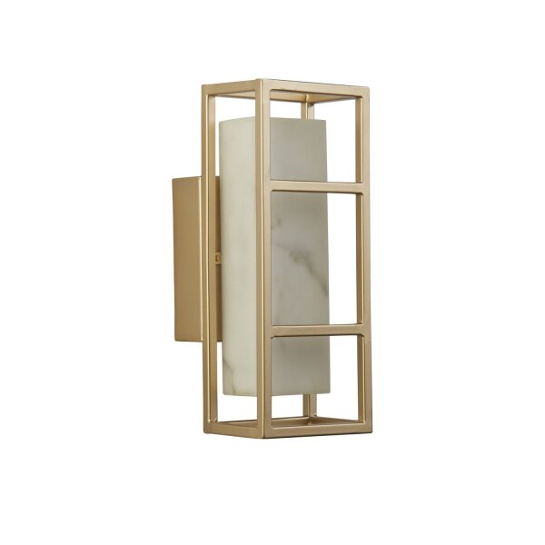 LED Wandlampe Harz Stahl IP44 3000 K in Gold Weiß