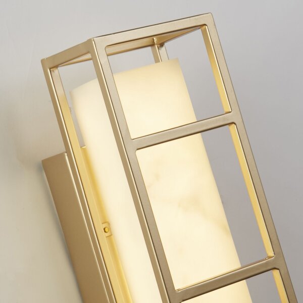 LED Wandlampe Harz Stahl IP44 3000 K in Gold Weiß