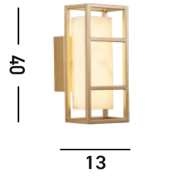 LED Wandlampe Harz Stahl IP44 3000 K in Gold Weiß