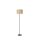 Runde Stehlampe Bambus Metall E27 159 cm Schwarz Natur