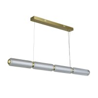 Lange LED Pendelleuchte Glas Metall 109 cm warmweiß