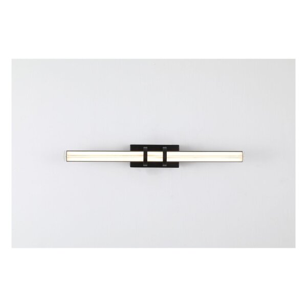 LED Spiegelleuchte Metall Glas Schwarz IP44 B:46,5 cm