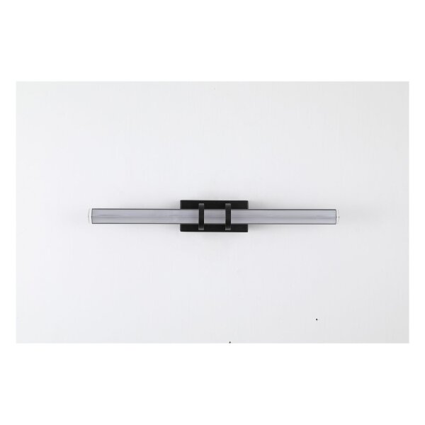 LED Spiegelleuchte Metall Glas Schwarz IP44 B:46,5 cm